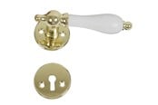 Halterungen & Scharniere  - Home>it Brass door handle – white grip - 13352