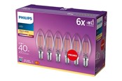 LED-Birnen - Philips LED-Lampe Classic Candle 4.3W/827 (40W) Clear 6-pack E14 - 929001889785