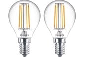 LED-Birnen - Philips LED-Lampe Classic Mini-ball 4.3W/827 (40W) Clear 2-pack E14 - 929001890467