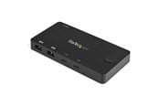KVM Switches - StarTech.com 2 Port USB C KVM Switch - 4K 60Hz HDMI - Compact UHD Desktop KVM Switch w/USB Type C Cables - Bus Powered MacBook ThinkPad - KVM / audio switch - 2 ports - SV211HDUC