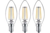LED-Birnen - Philips LED-Lampe Classic Candle 4.3W/827 (40W) Clear 3-pack E14 - 929001889733