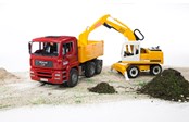 Spielzeugauto - Bruder MAN TGA Baustellen-LKW mit Liebherr Bagger Spielzeug - 02751