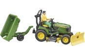 Spielzeugauto - Bruder Bworld John Deere Lawn Tractor with trailer and gardener - 62104