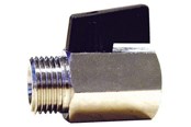 Armaturen - Pettinaroli Male/female mini ball valve with black nylon lever 1/2 - ET-405-004X15