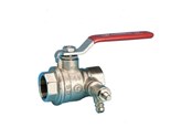 Armaturen - Pettinaroli F x f fullway ball valve with drain-off and red steel lever - 51CS-004