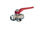 Armaturen - Pettinaroli Three way fullway ball valve 82% flow "t" port ball 1/2 - 240NT-004