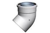 Kocher und Rauchabzug - Megatherm Vent bending concentric pp/alu dn 60/100 45° - CT00113