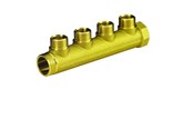 PEX-Systeme - Pettinaroli Brass manifold 3/4x1/2 for water- and heatingsystems 4 outlets - BI-204