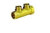 PEX-Systeme - Pettinaroli Brass manifold 3/4x1/2 for water- and heatingsystems 2 outlets - BI-202
