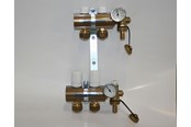 Fußbodenheizung - Pettinaroli Manifold system 1x3/4 in- and outlet incl  brackets 20 mm fittings and end pieces 2 outlets - 7035SYS20-02