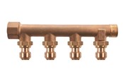 PEX-Systeme - Roth manifold 4 outlets x 15 mm insert gunmetal - 17046217.404
