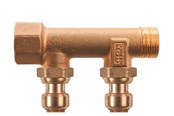 PEX-Systeme - Roth manifold 2 outlets x 15 mm insert gunmetal - 17046217.402
