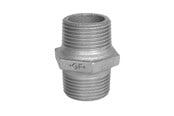 Gewindestücke - +GF+ Hexagon nipple black 3/4" - 770280105