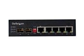 Switches - StarTech.com Industrial 5 Port Gigabit Ethernet Switch 5 PoE RJ45 +2 SFP Slots 30W PoE+ 48VDC 10/100/1000 Power Over Ethernet LAN Switch -40C to 75C with DIN Connector/Mountable - switch - 6 ports - IES1G52UPDIN
