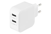 Handys - Adapter und Ladegeräte - Deltaco Wall charger with dual USB-A ports 4.8 A. - USB-AC175