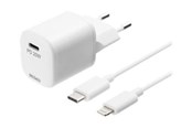 Handys - Adapter und Ladegeräte - Deltaco USB wall charger USB-C PD 20 W includin - USBC-AC141