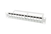 Netzwerkzubehör - Lanberg PPKS-9112-S Patch Panel Blank 12-Port 1U With Organizer for Keystone Modules Grey - PPKS-9112-S