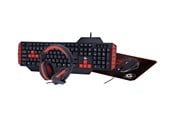 Tastaturen - Gembird - keyboard mouse headset and mouse pad set - QWERTY - US - Tastatur-, Maus-, Headset- und Mauspad-Set - Englisch (US) - Rot - GGS-UMG4-02