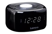 DAB, Netzwerk und Radiowecker - Lenco CR-12BK - FM Clock Radio with Night Light - Black - FM - 3D Sound - schwarz - CR-12BK