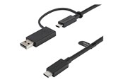 USB Kabel - StarTech.com  USB C Cable USB-A Adapter Dongle Hybrid 2-in-1 USB C Cable 1m - USBCCADP