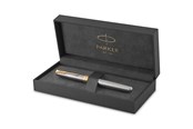 Utensilien zum Schreiben und Zeichnen - Parker Sonnet Füller | Edelstahl mit Goldzierteilen | Füllfederhalter mit feiner Feder | Geschenkbox - 1931504