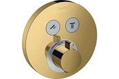 Dusch- und Montagezubehör - Hansgrohe showerselect s thermostatic mixer for concealed installation for 2 outlets polished gold-optic - 15743990