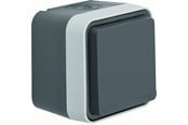 Schaltereinheiten - Wexøe Schuko scoket outlet with hinged cover grey - 47403515