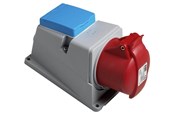 Verschiedene elektrische Produkte - ABB Surface socket-outlet with dk-outlet 3p+n+e 16a 250vac ip44 clock position of grounding contact 6 hour color code red - 2CMA105921R1000