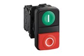 Druckknöpfe und Signalgeräte - Schneider Electric Harmony double pushbutton complete with white i on green pushbutton and white o on red raised pushbutton 1xno + 1xnc xb5al73415 - XB5AL73415