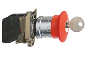 Druckknöpfe und Signalgeräte - Schneider Electric Harmony emergency stop complete with ø40 mm toad head in red with push / turn function with key (ronis 455) and 1xno + 1xnc xb4bs9445 - XB4BS9445