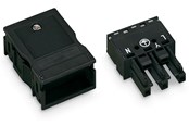 Kabel und Drähte - Winsta Socket with strain relief housing 3-pole black - 770-103