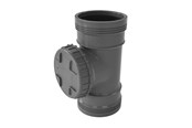 Entwässerungsprodukte - Wavin Wafix plus pp acces pipe 110 mm with cover grey - 1453940
