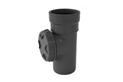 Entwässerungsprodukte - Wavin Wafix pp acces pipe 75 mm with cover grey - 1450920