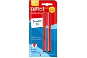 Utensilien zum Schreiben und Zeichnen - Berol Schreibstifte, 0,7mm, runde Form, bunte Schaftfarben, 2er Pack, Schwarz - 2056933