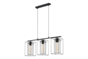 Lampen - EGLO LONCINO Hängeleuchte - schwarz/schwarz-transparent - 49496