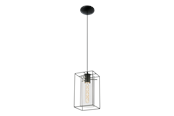 Lampen - EGLO LONCINO Hängeleuchte - schwarz/schwarz-transparent - 49495