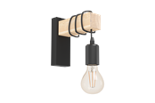 Lampen - EGLO TOWNSHEND Wandleuchte, schwarz, braun - 43514