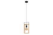 Lampen - EGLO FAMBOROUGH Hängeleuchte, schwarz, natur - 43413