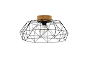 Lampen - EGLO PADSTOW Deckenleuchte, schwarz, natur - 44088