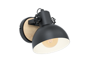 Lampen - EGLO LUBENHAM Wandleuchte, schwarz, braun - 44057