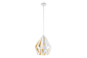 Lampen - EGLO CARLTON 1 Hängeleuchte, weiss, honiggold - 49932