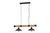 Lampen - EGLO OLDBURY Hängeleuchte, schwarz, braun rustikal - 44085