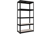 Werkzeugkisten & Aufbewahrungssysteme - Work>it Steel shelf unit with 5 shelves 175 kg – black - 58508