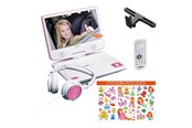 Blu-ray & DVD-Spieler - Lenco DVP-920PK - Portable 9" DVD player with USB headphones and mounting bracket - Pink/White - DVP-920PK