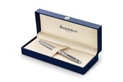 Utensilien zum Schreiben und Zeichnen - Waterman Hémisphère Füller | Edelstahl mit Chromzierteile | Füllfederhalter mit mittlerer Feder und blauer Tinte | Geschenkbox - S0920430