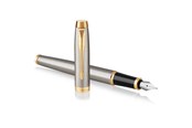 Utensilien zum Schreiben und Zeichnen - Parker IM Füller | Brushed Metal | Füllfederhalter mit feiner Feder | blaue Tinte | Geschenkbox - 1931649