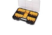 Haus & Garten - Dewalt 22 Piece Router Bit Set - 8mm Shaft - + Storage Box With Clear Cover - DT90017-QZ