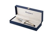 Utensilien zum Schreiben und Zeichnen - Waterman Expert Kugelschreiber | Edelstahl mit Zierteile aus 23 K Gold | Mittlere Spitze | Blaue Tinte | Geschenkbox - S0952000