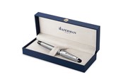 Utensilien zum Schreiben und Zeichnen - Waterman Expert Füller | Edelstahl mit Chromzierteile | Füllfederhalter mit mittlerer Feder | Geschenkbox - S0952060