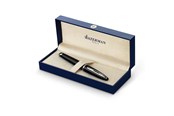 Utensilien zum Schreiben und Zeichnen - Waterman Carène Black Sea Füller | hochglänzend Schwarz mit Palladiumzierteilen | Füllfederhalter mit mittlerer Feder | blaue Tinte | Geschenkbox - S0293960